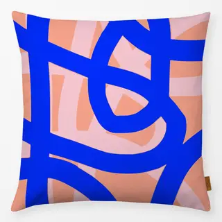 Kissen Happy Lines blau