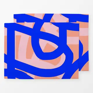 Tischset Happy Lines blau