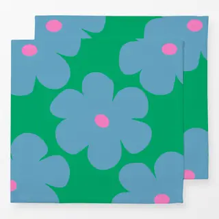 Servietten Sommerblumen Blau Grün