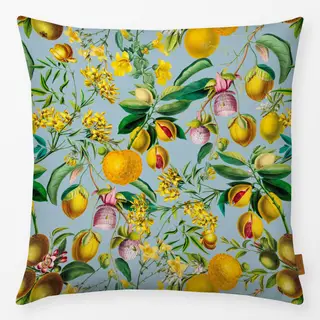 Kissen Tropischer Gartenzauber blau