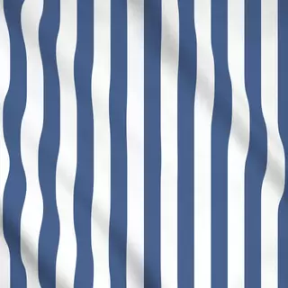 Meterware Retroblau Streifen