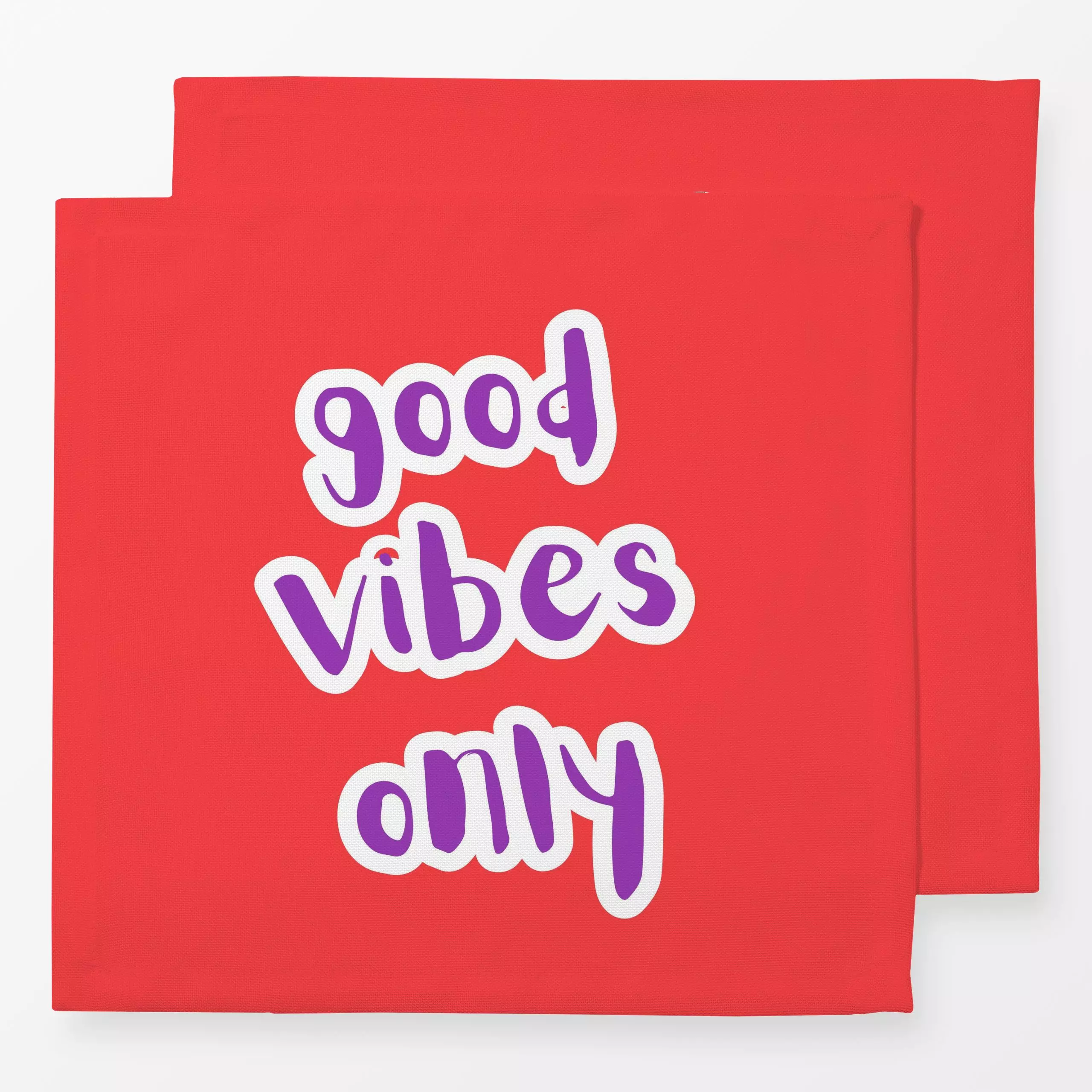 Servietten good vibes - Sprüche & Schriftzüge - von „Sabrina Ziegenhorn"; typografie, red, typo, bold, goodvibes, SummerVibes