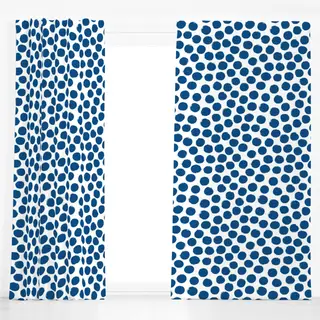 Dekovorhang Polka Dots 5 Blau Punkte