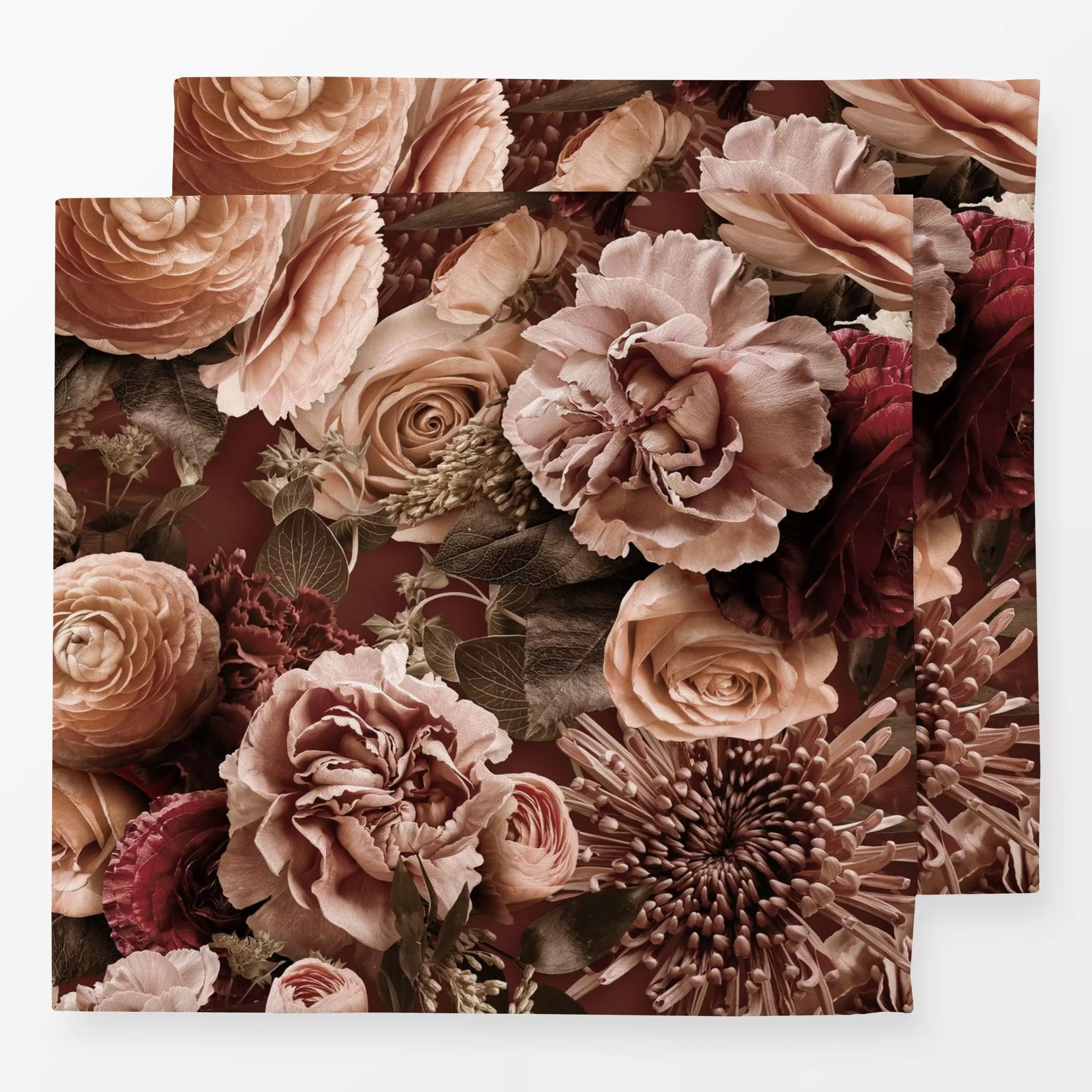 Servietten Velveteen Flowers - Blumen & Florales - von „Andrea Haase"; floral, botanik, Pastell, Blumenmuster, Barock, opule...