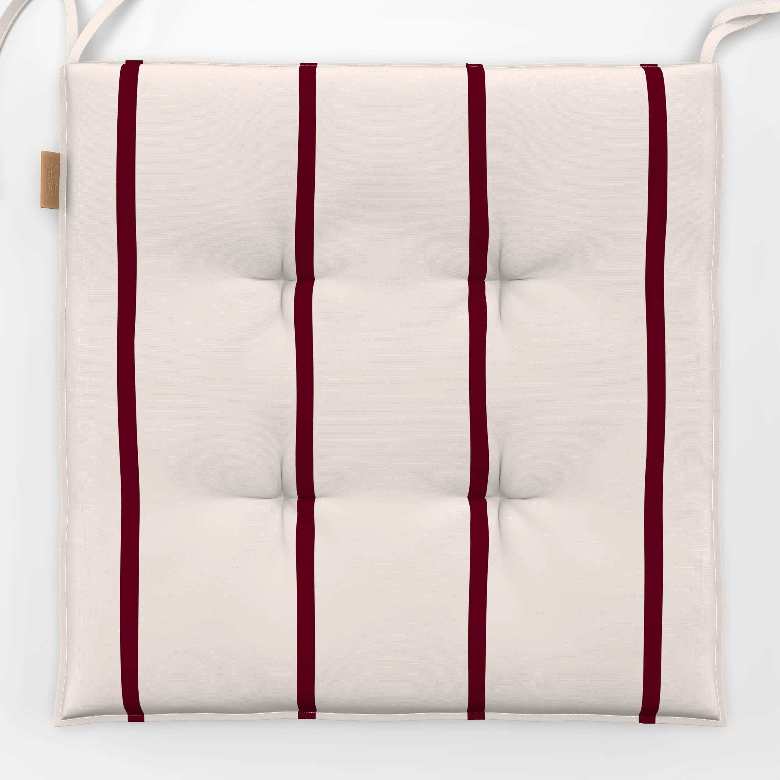 Sitzkissen Dünne Streifen Bordeaux - Herbst, Sommer, Symbole & Muster - von „Maren Gross "; minimal, grafisch, klassisch, Be...