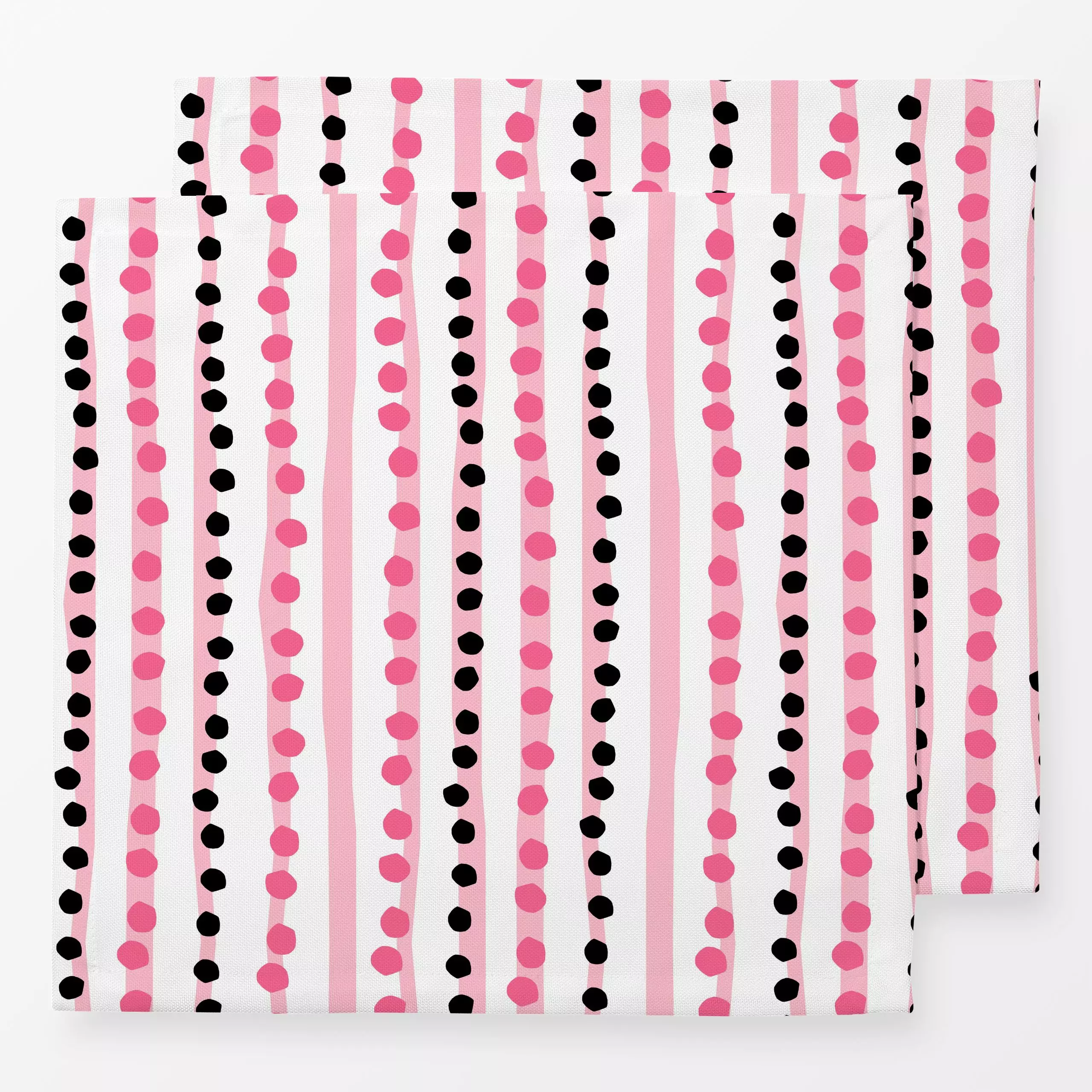 Servietten Autumn Mix Pink - Symbole & Muster - von „Lisa Jasmin Bauer"; Muster, abstrakt, Punkte, Streifen, modern, pink, p...
