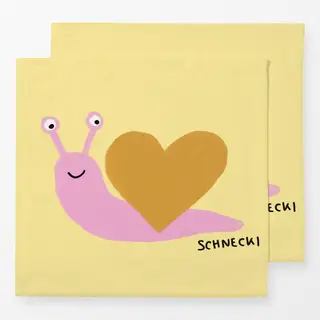 Servietten Schnecki auf Gelb