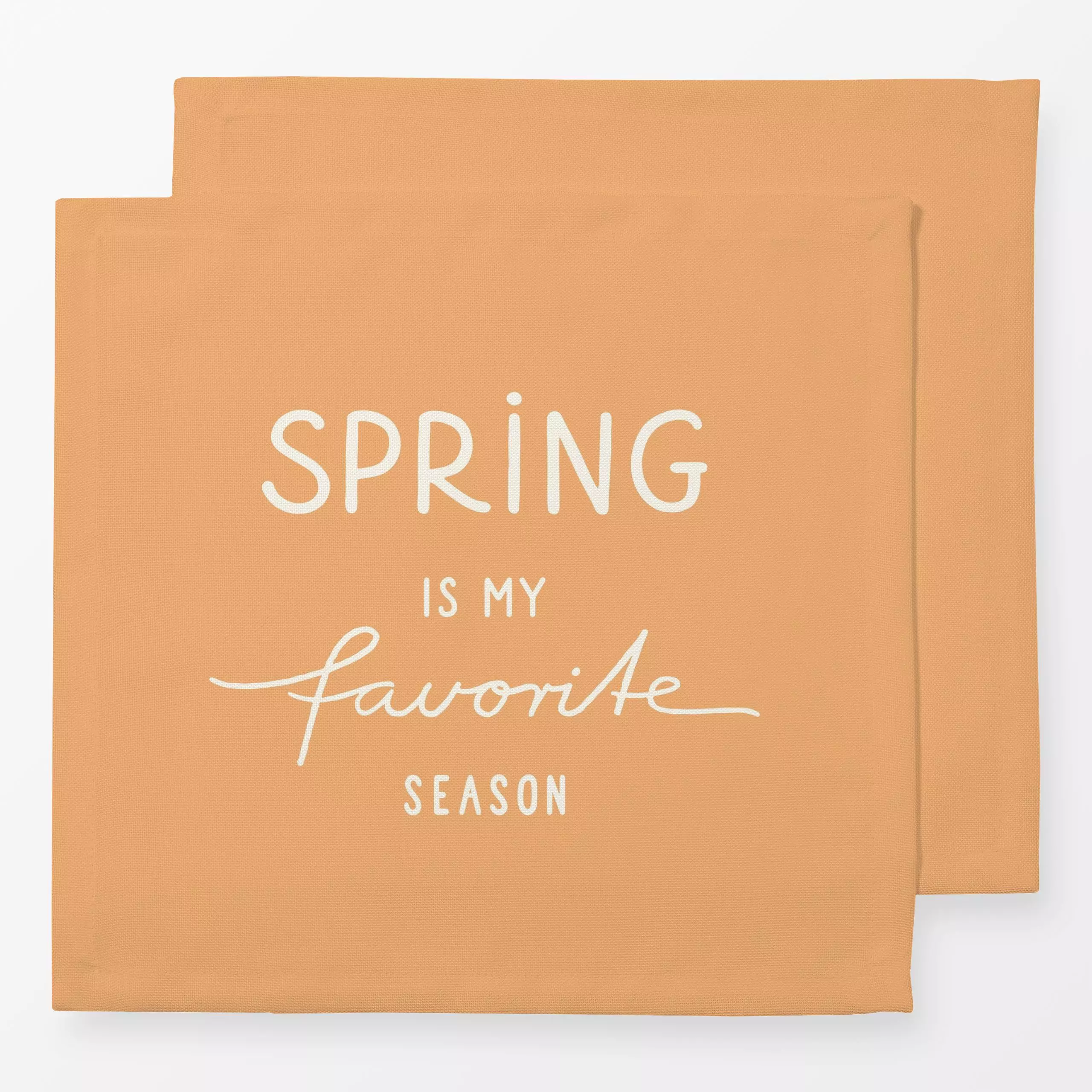 Servietten Spring Frühling gelb beige - Frühling, Sprüche & Schriftzüge - von „Kathrin Woo"; Spruchkissen, Fruehling, Handle...