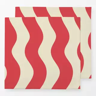 Servietten Wellen Beige Red