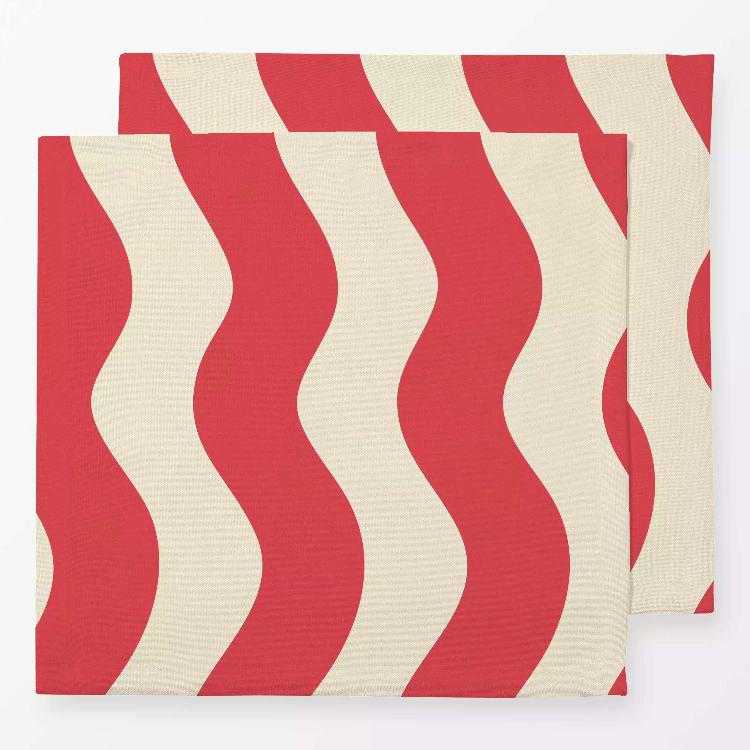 Servietten Wellen Beige Red - Sommer, Symbole & Muster - von „textilwerk"; Muster, Sommer, wellen, summer, pattern, Picknick...