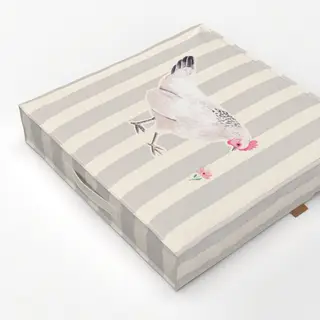 Bodenkissen Huhn gestreift beige