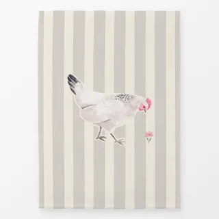 Geschirrtücher Huhn gestreift beige