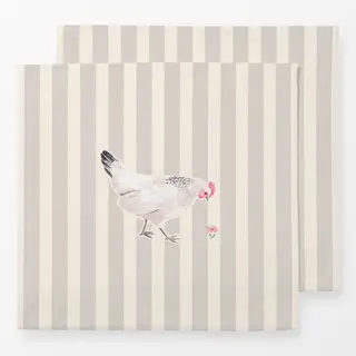 Servietten Huhn gestreift beige