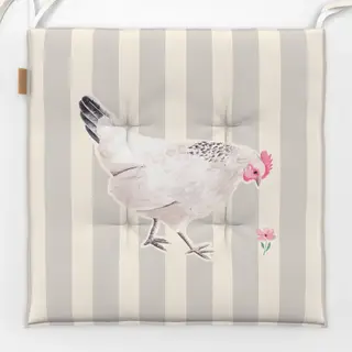 Sitzkissen Huhn gestreift beige