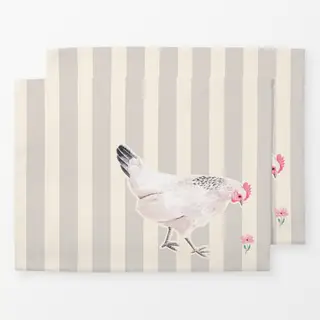 Tischset Huhn gestreift beige