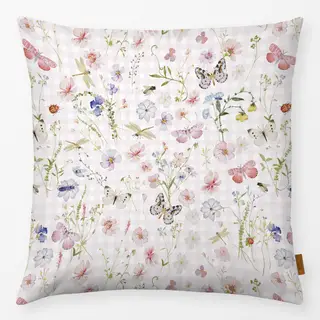 Kissen Rosa Blumenwiese Karo