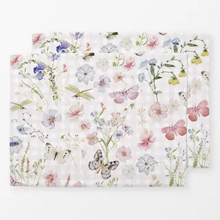 Tischset Rosa Blumenwiese Karo