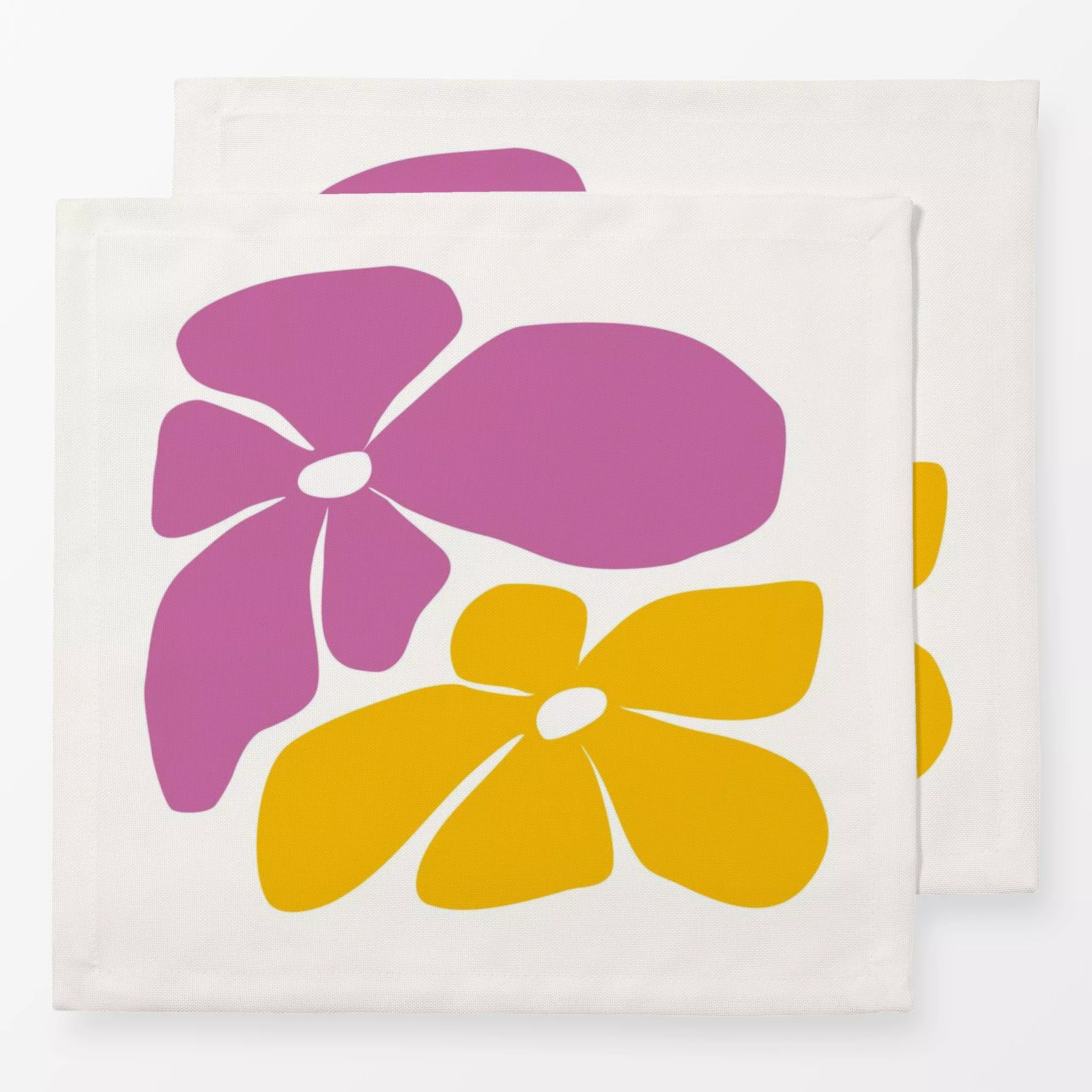 Servietten Brightly florals - Blumen & Florales - von „Lisa Jasmin Bauer"; Blumen, Sommerblumen, Sommer, pink, gelb, Fruehli...