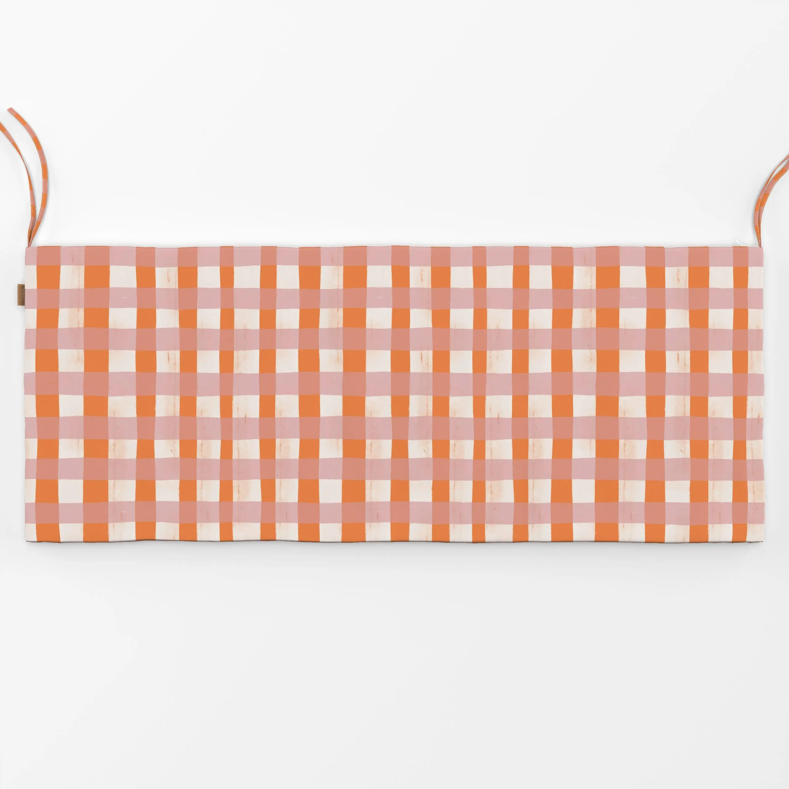 Bankauflage Art Stripes orange - Herbst, Symbole & Muster - von „Kruth Design"; Zeichnung, Linien, Streifen, modern, Karo, H...