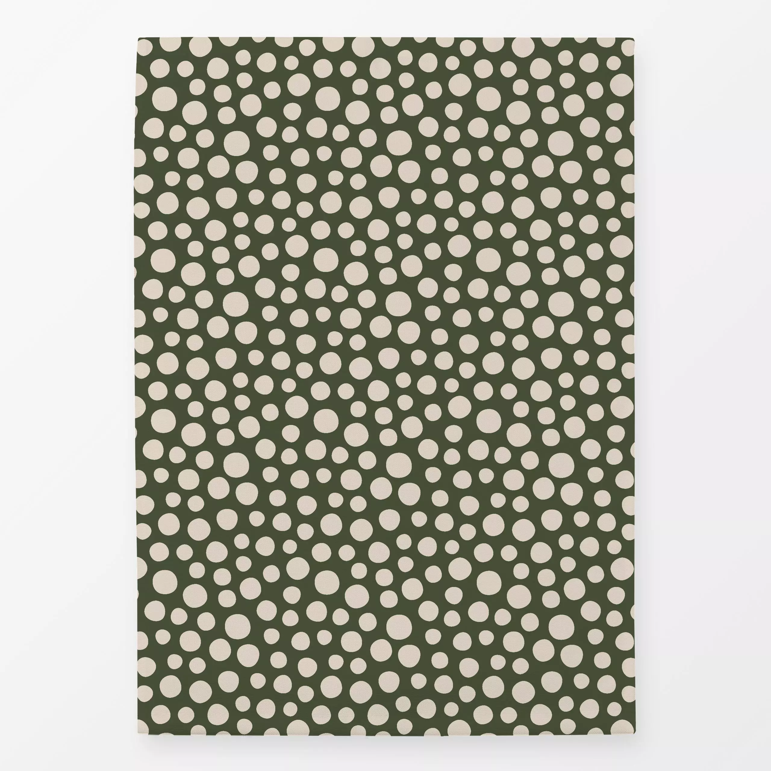 Geschirrtücher Happy Dots green beige - Symbole & Muster - von „Karen Menzenbach"; Muster, Punkte, beige, Kreise, Schnee, or...
