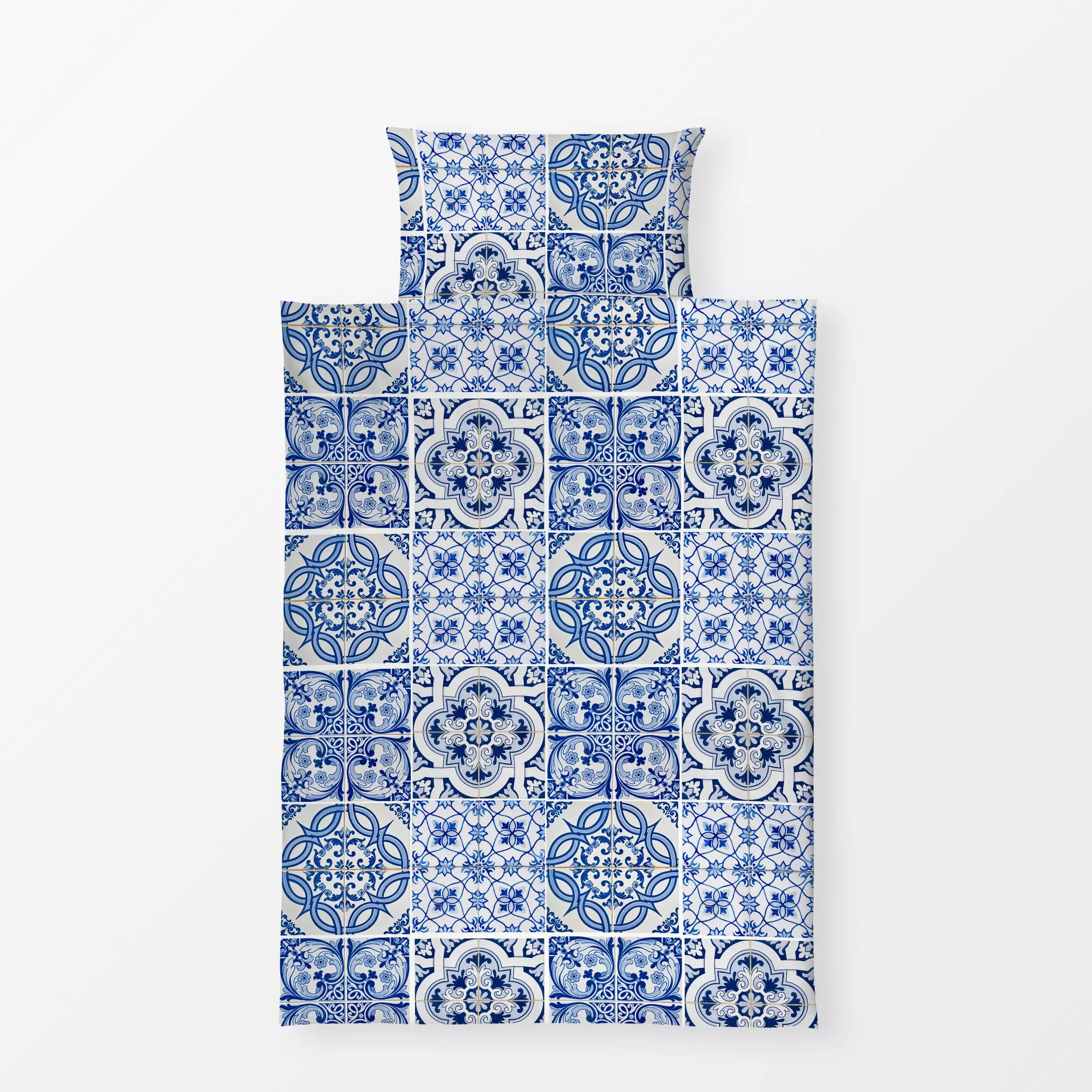 Bettwäsche Mediterrane Fliesen - Sommer, Symbole & Muster - von „Uta Naumann"; Retro, Urlaub, vintage, mediterran, Ornament,...