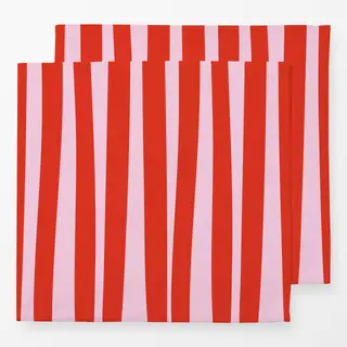 Servietten Stripes Rosa Rot