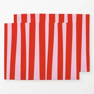 Tischset Stripes Rosa Rot