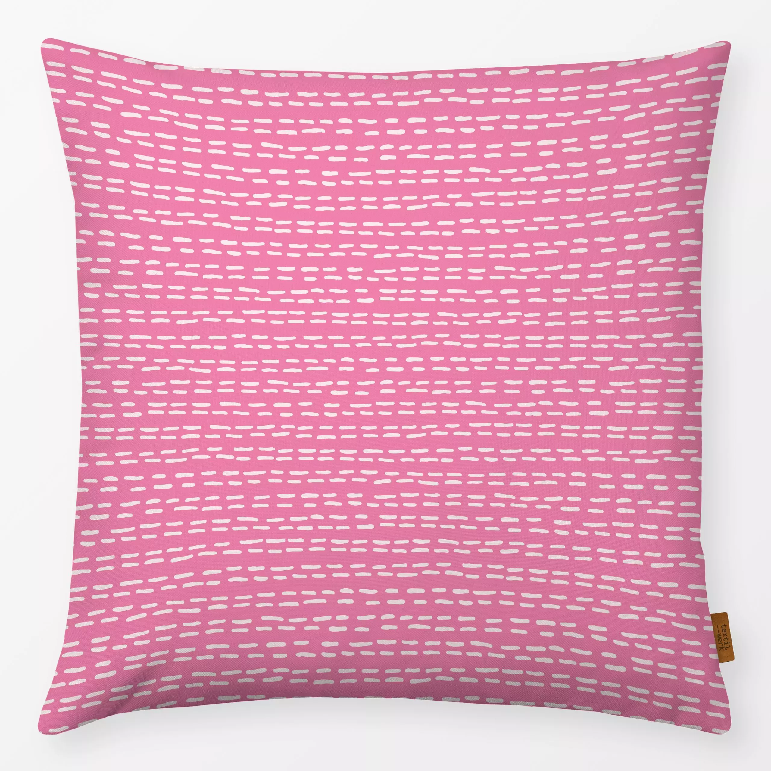 Kissen Mini Streifen hot pink - Frühling, Symbole & Muster - von „Kathrin Woo"; Muster, minimal, Streifen, kleingemustert, G...