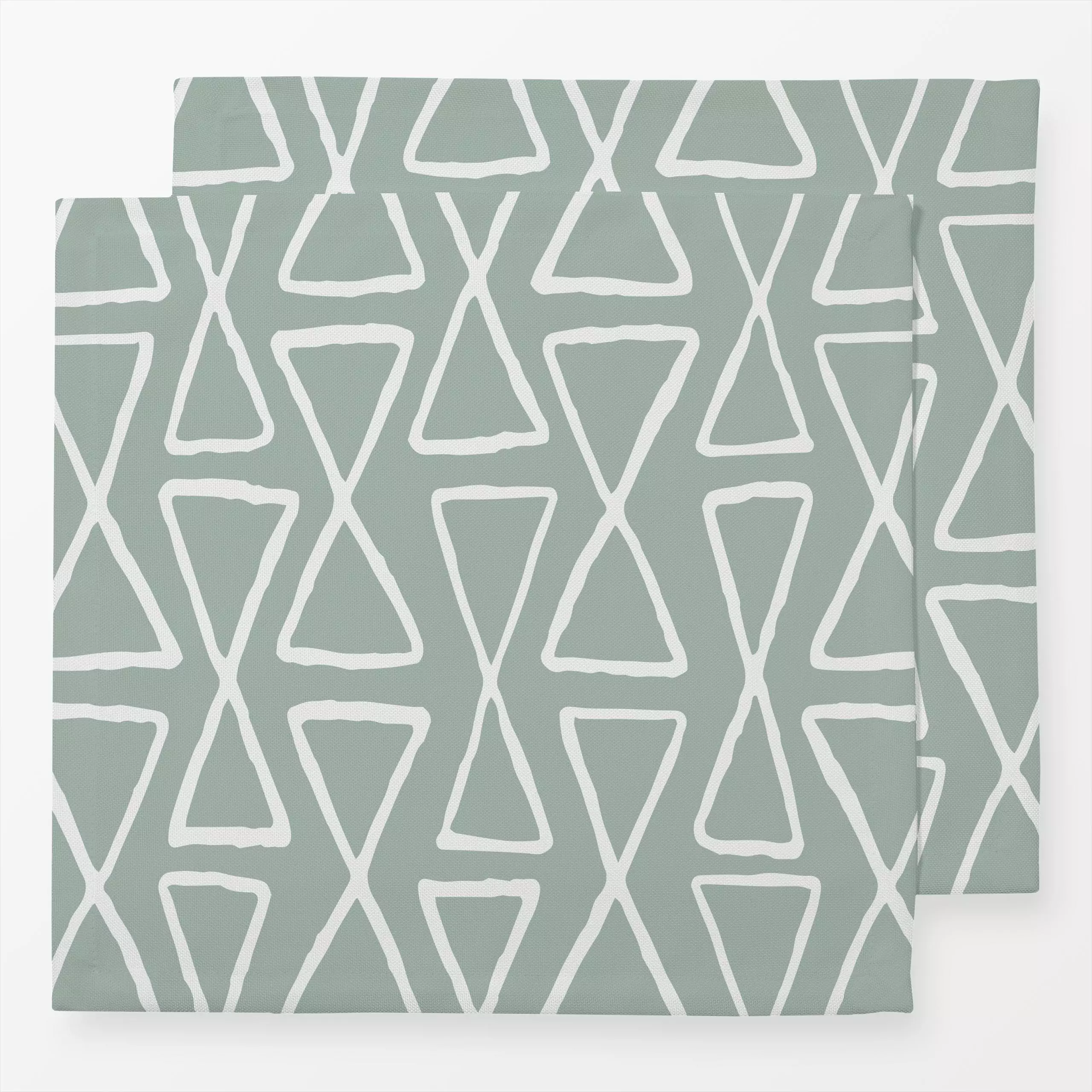 Servietten Hourglass Naturals Grün - Winter, Symbole & Muster - von „Kathrin Woo"; Muster, minimal, abstrakt, skandinavisch,...