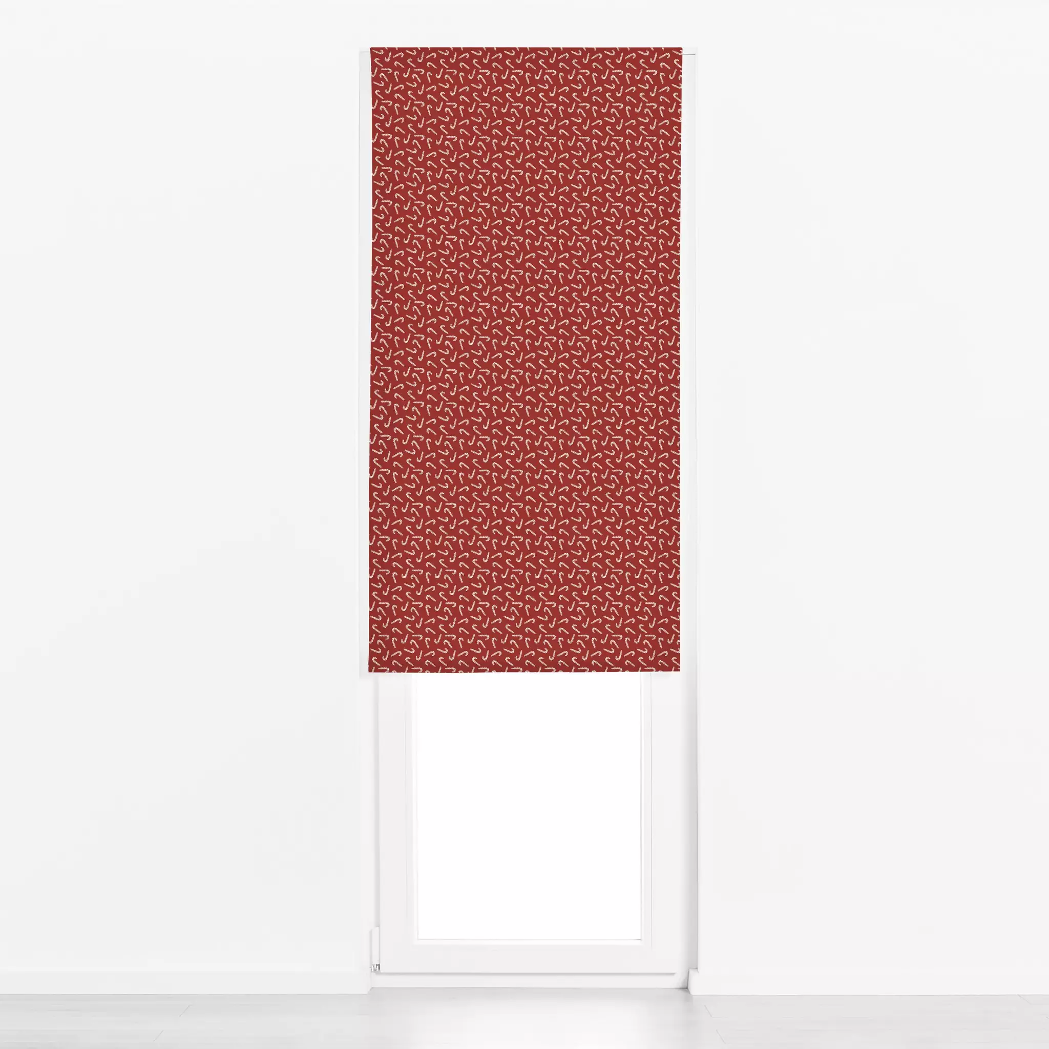 Raffrollo Muster Zuckerstangen rot Muster Zuckerstangen rot