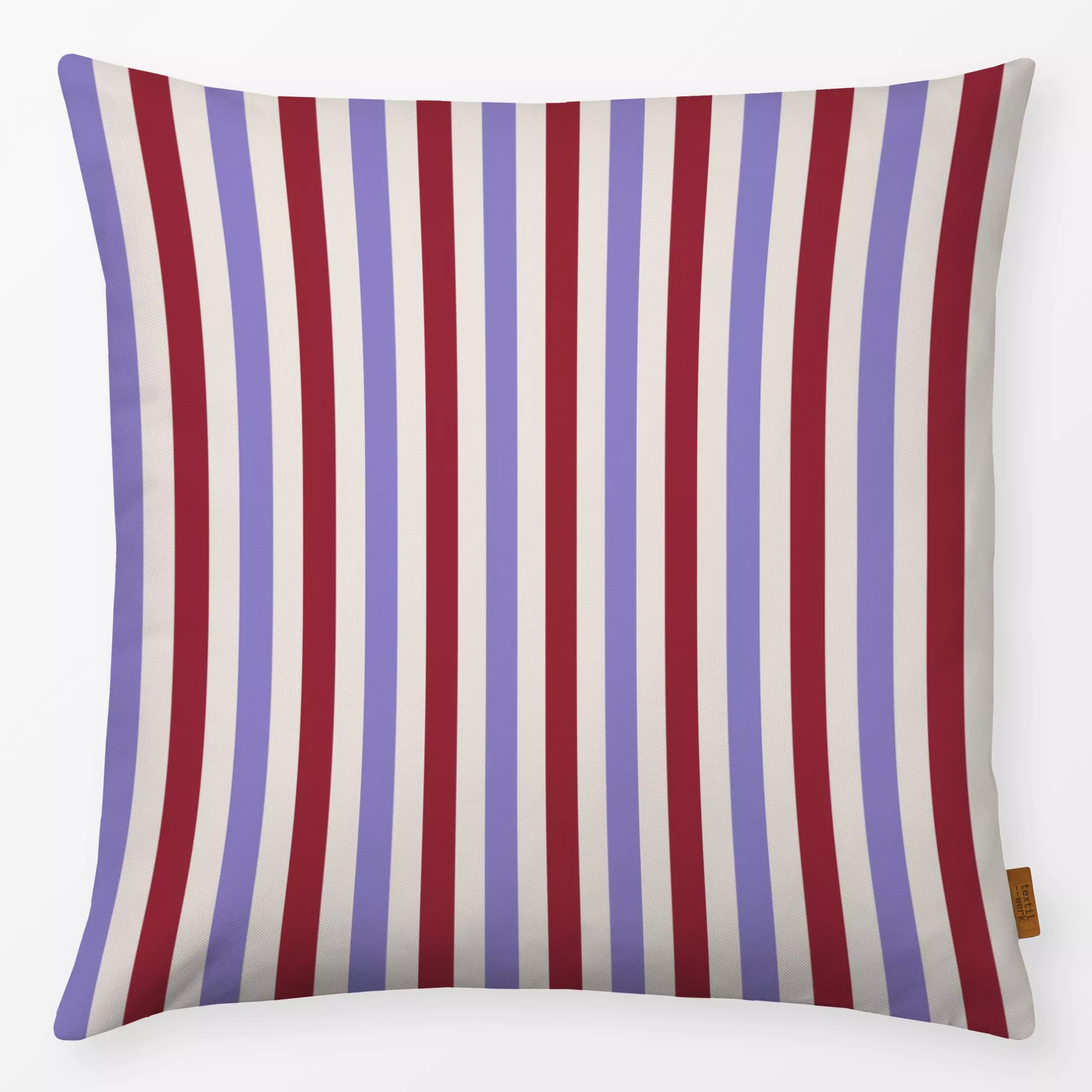 Kissen Stripes Weinrot Winterviolett - Symbole & Muster - von „textilwerk"; Illustration, skandinavisch, Weihnachten, beige,...
