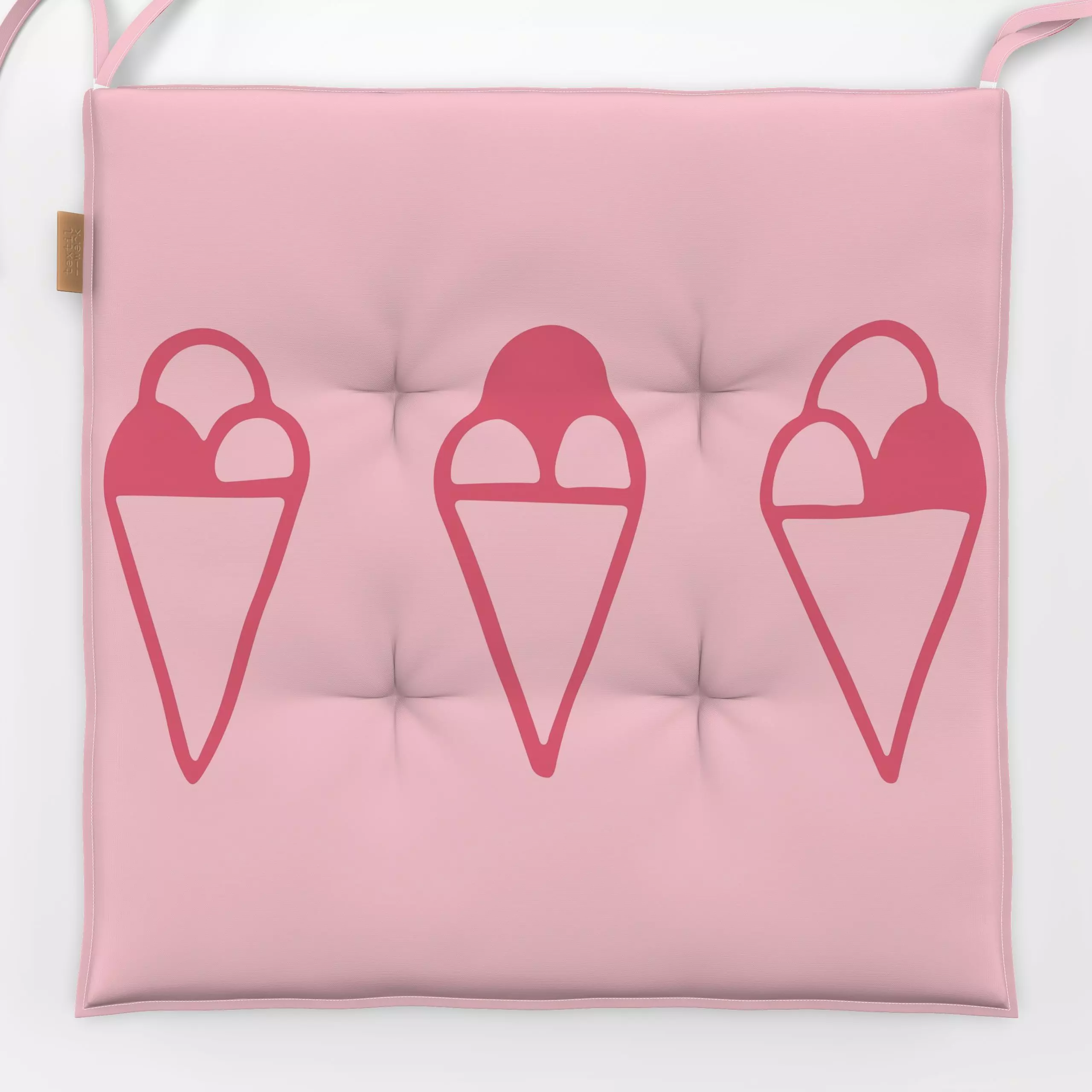 Sitzkissen Ice Cream pink panel - Kinderzimmer & Motive für Kinder, Sommer, Küche, Essen & Trinken - von „Kathrin Woo"; Kind...