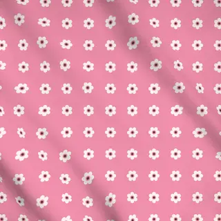 Meterware Blümchen Beige Pink