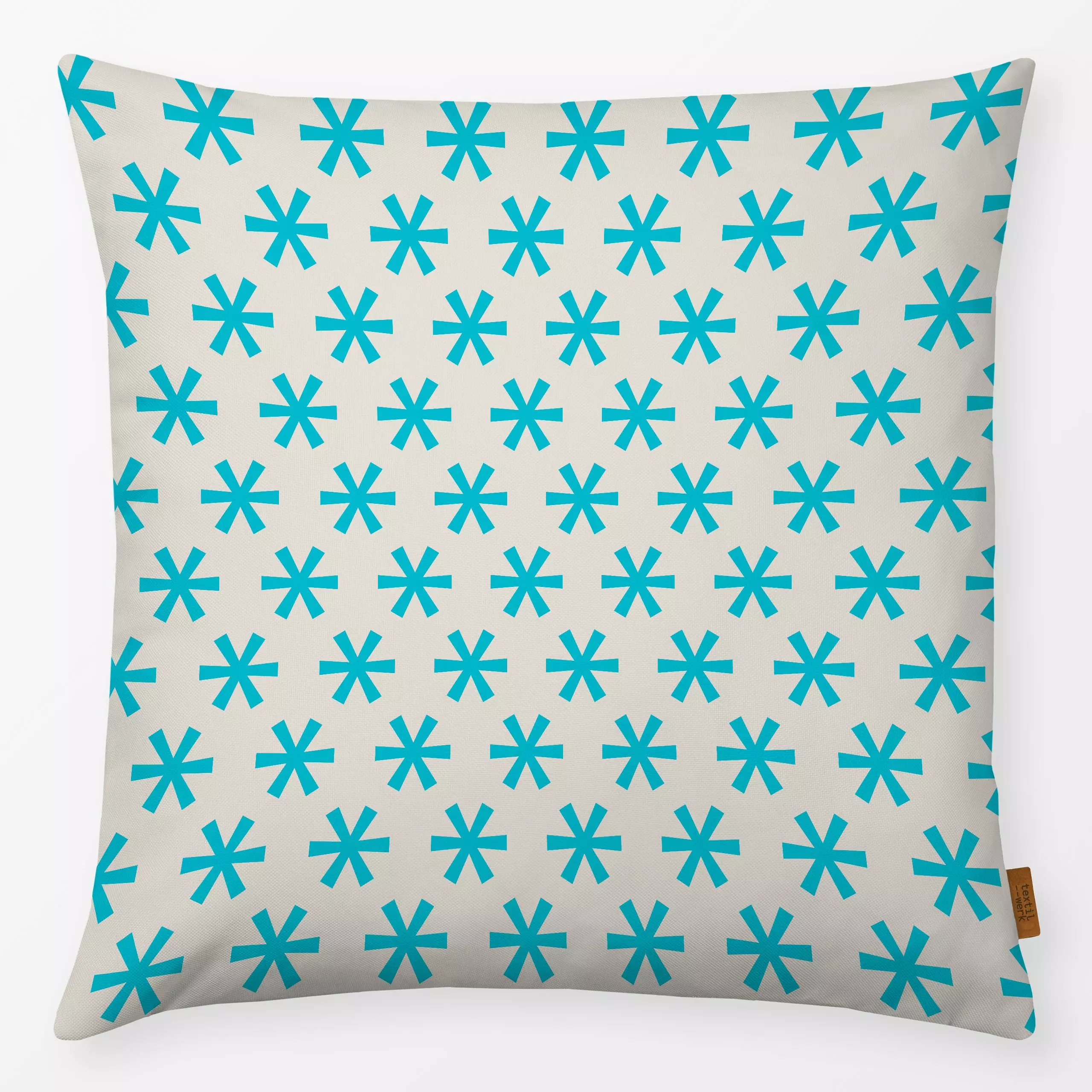 Kissen Muster Schneeflocken türkis - Winter, Symbole & Muster - von „Carolin Vonhoff"; Muster, Kinder, Geometrisch, Schneefl...