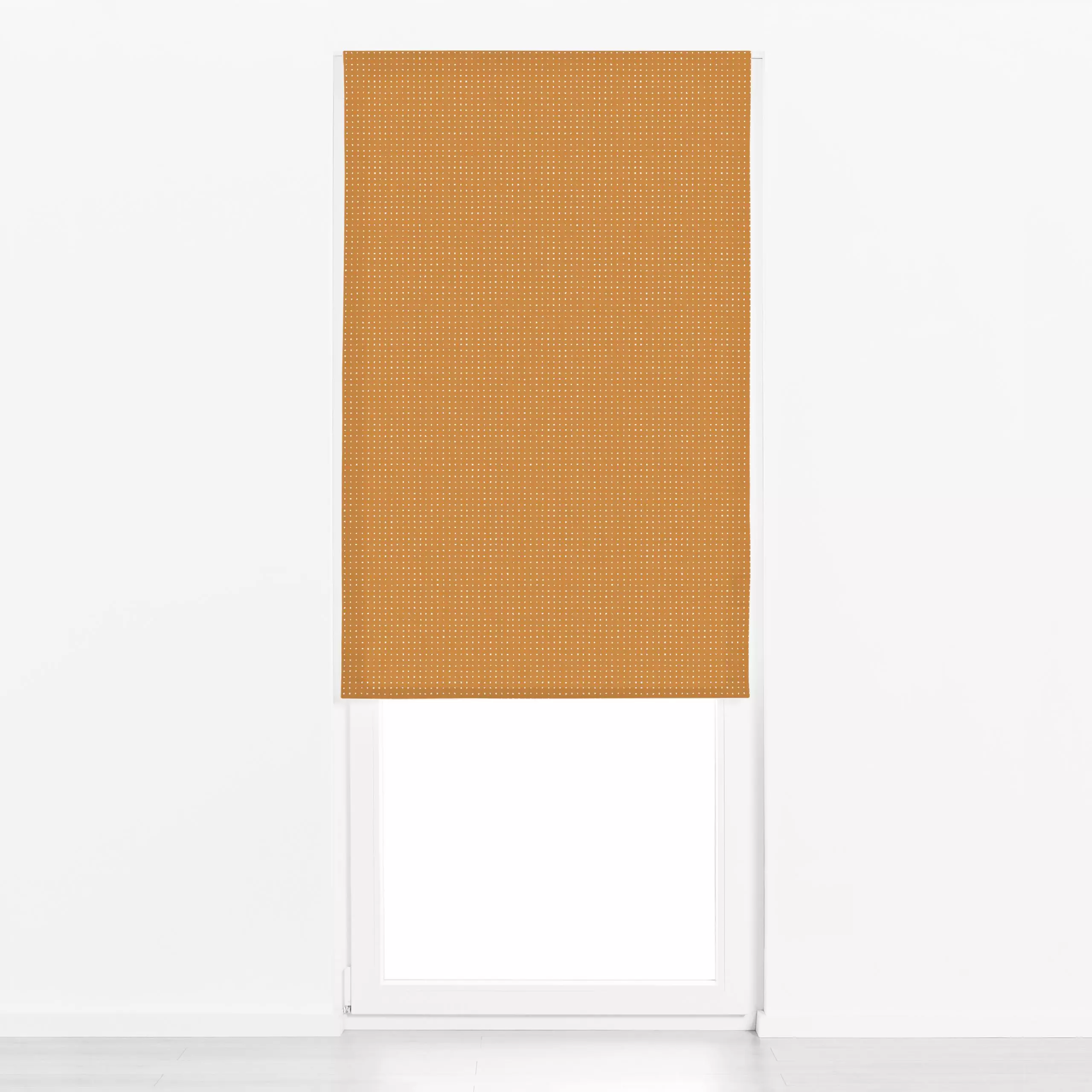 Raffrollo Karos klein - Herbst, Symbole & Muster - von „Studio Kesse"; boho, minimal, Orange, Hygge, Karo, Herbst, Scandi, l...