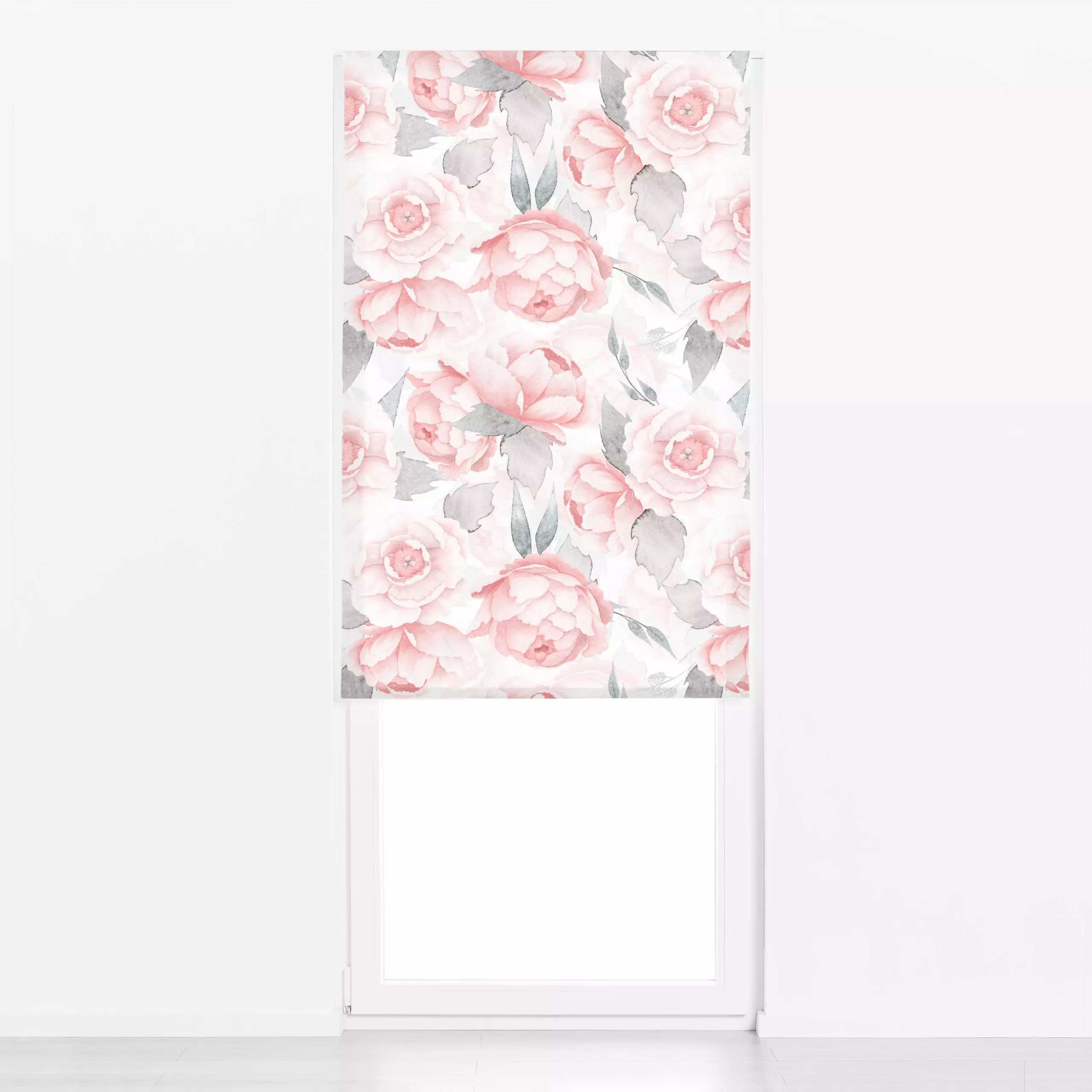 Raffrollo Pastel Pfingstrosen Wiese - Blumen & Florales, Sommer - von „Uta Naumann"; boho, Muster, Wasserfarben, skandinavis...