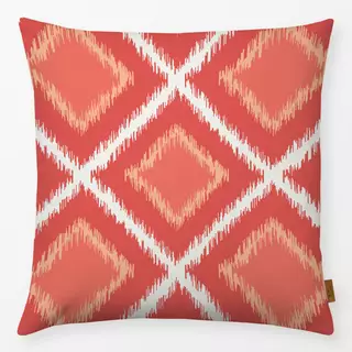 Kissen Ikat Raute coral