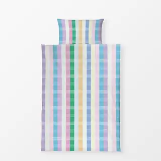 Bettwäsche Modern Streifen Frühling Lilac