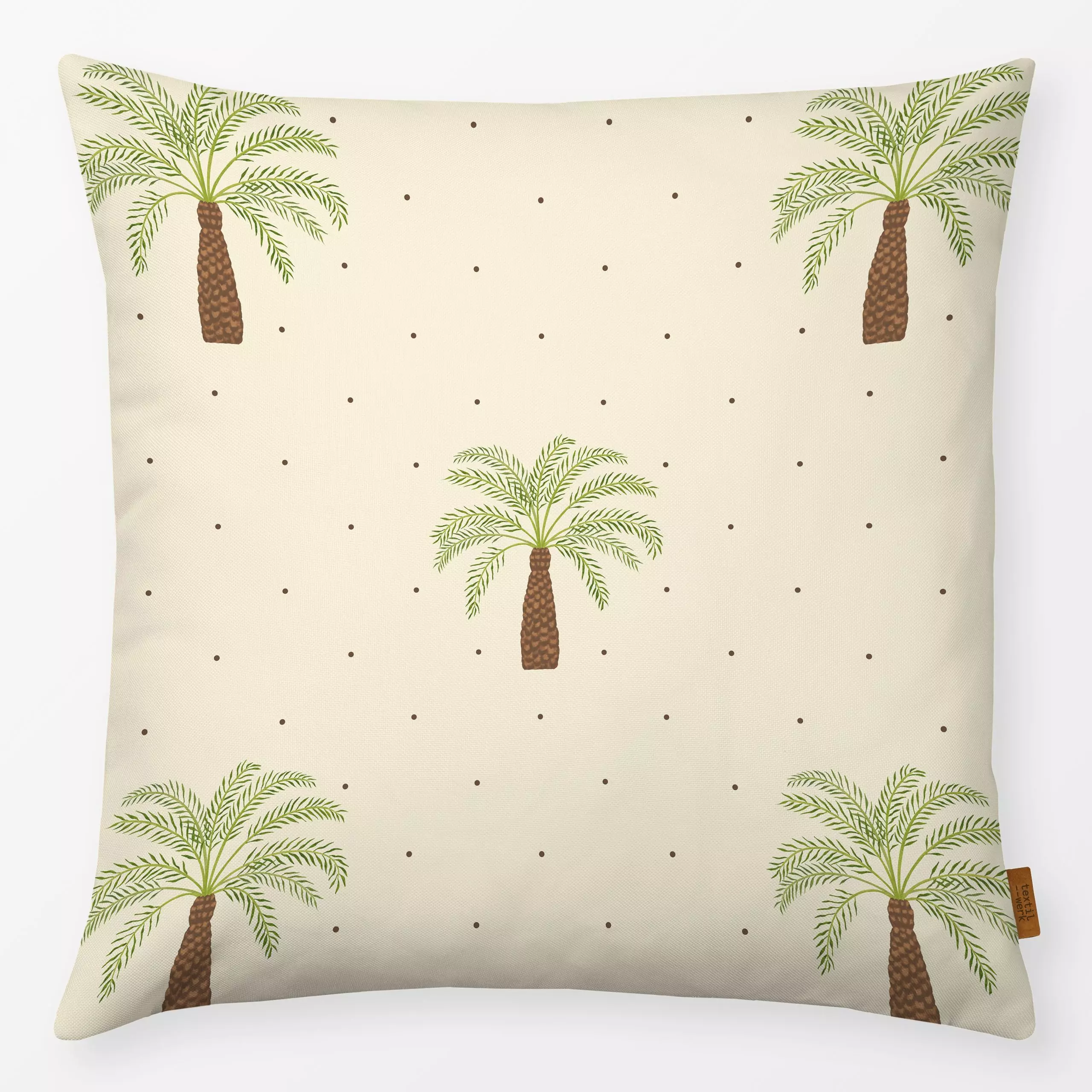 Kissen Palm Pattern ecru - Sommer, Symbole & Muster, Pflanzen & Botanik - von „Andrea Liesert"; Palmen, Jungle, pattern, saf...