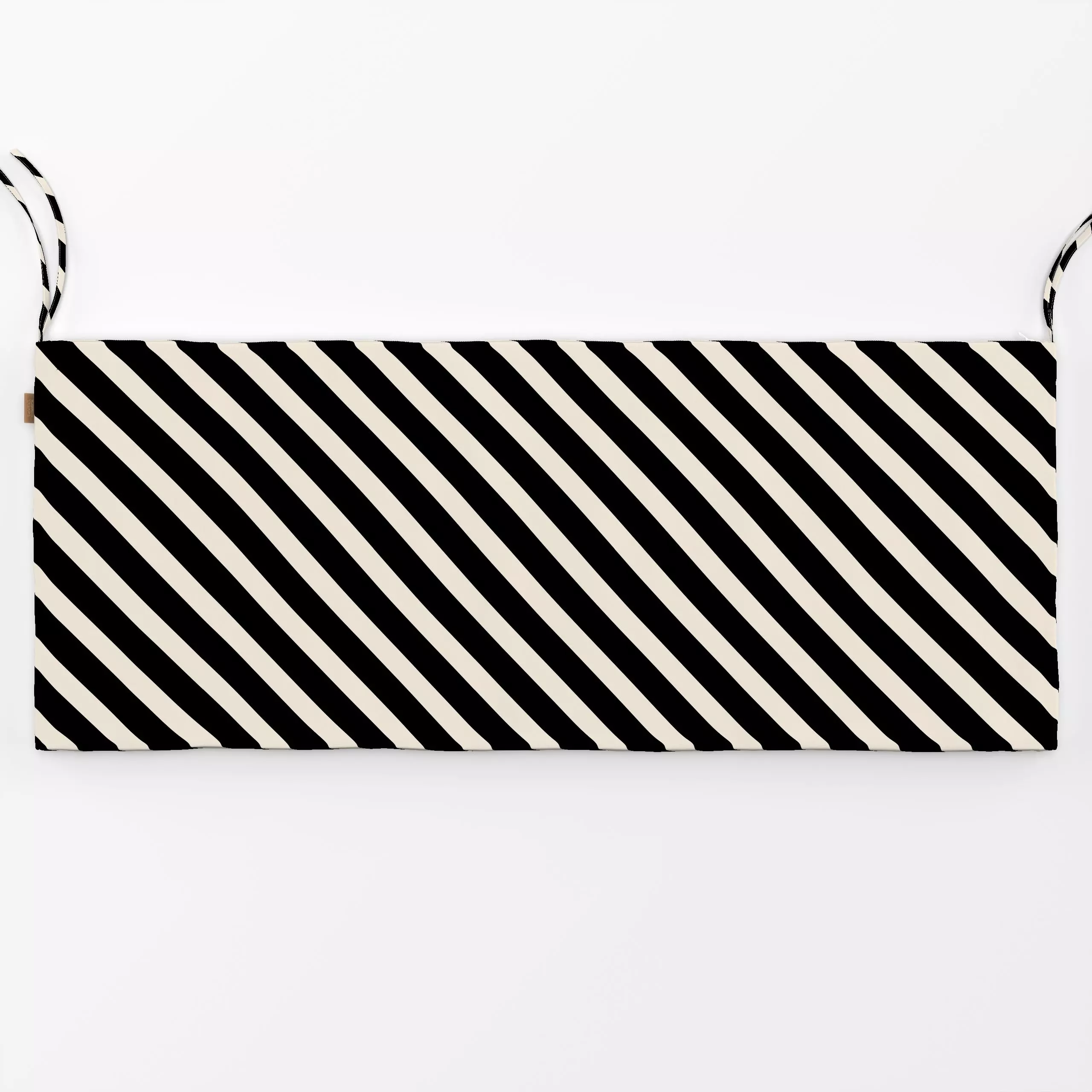 Bankauflage Stripes diagonal small black - Symbole & Muster - von „Studio ROSAGRAU"; schwarz, Linien, outdoor, StudioROSAGRA...