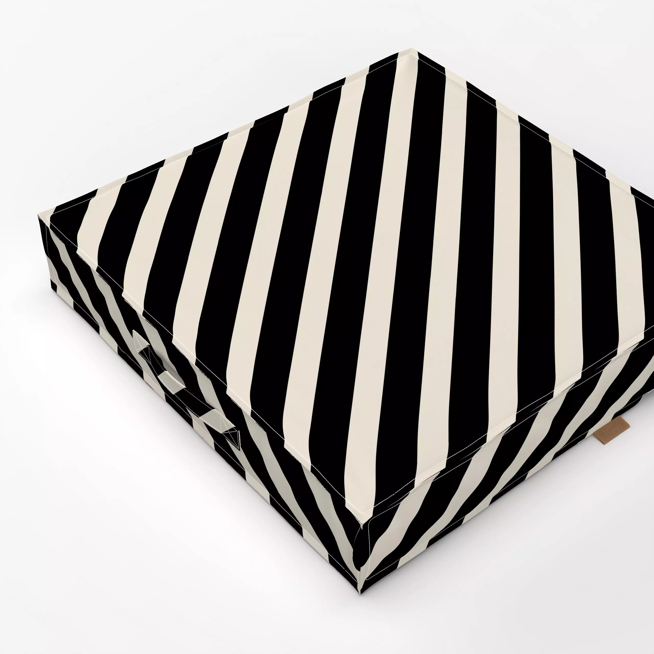 Bodenkissen Stripes diagonal small black - Symbole & Muster - von „Studio ROSAGRAU"; schwarz, Linien, outdoor, StudioROSAGRA...