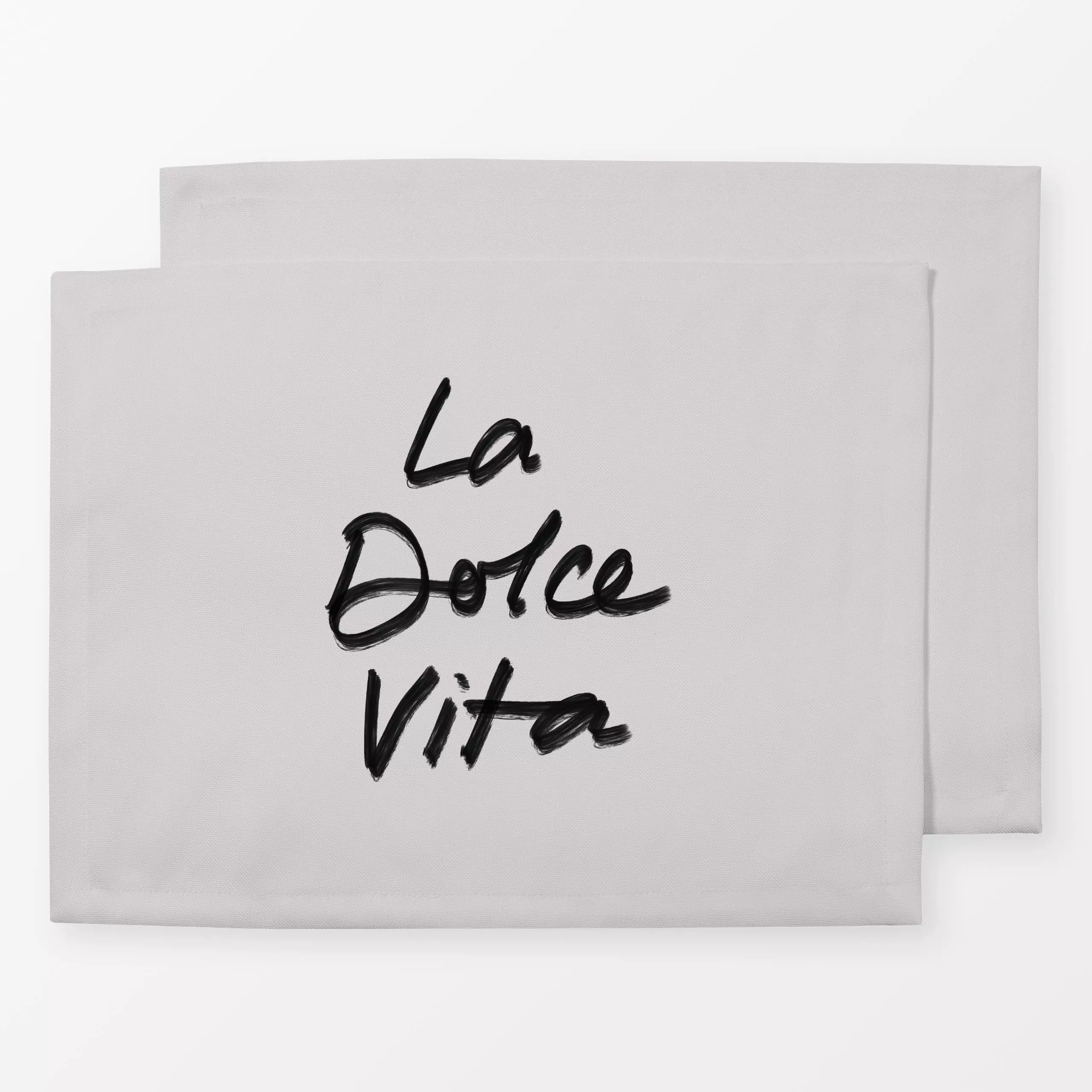 Tischset La Dolce Vita Grau, Spruch, Sommer, von Sophie Augustin Illustration