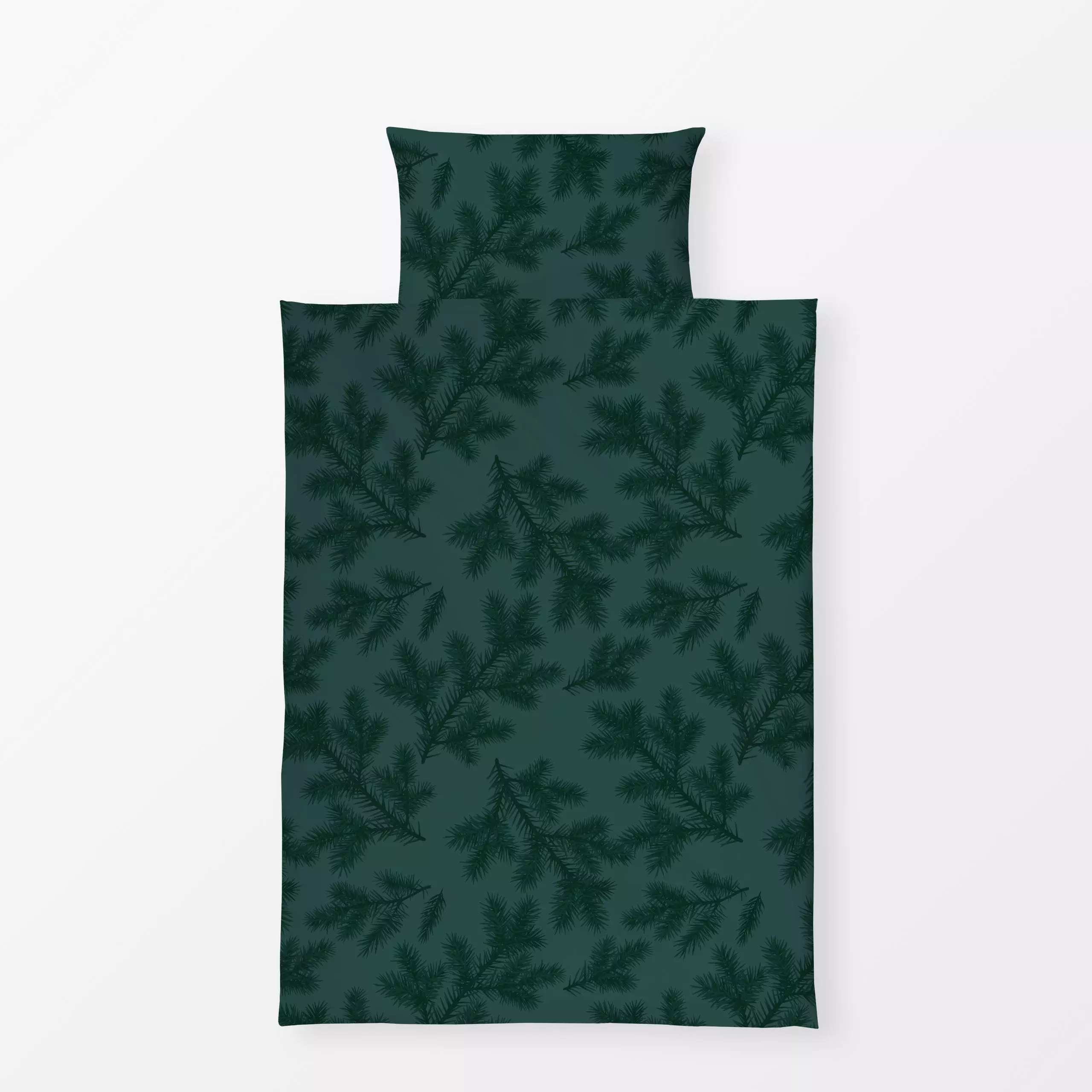 Bettwäsche Tannenzweige dunkelgrün - Weihnachten, Pflanzen & Botanik - von „Studio Kesse"; Tanne, Zweige, Tannenbaum, Weihna...