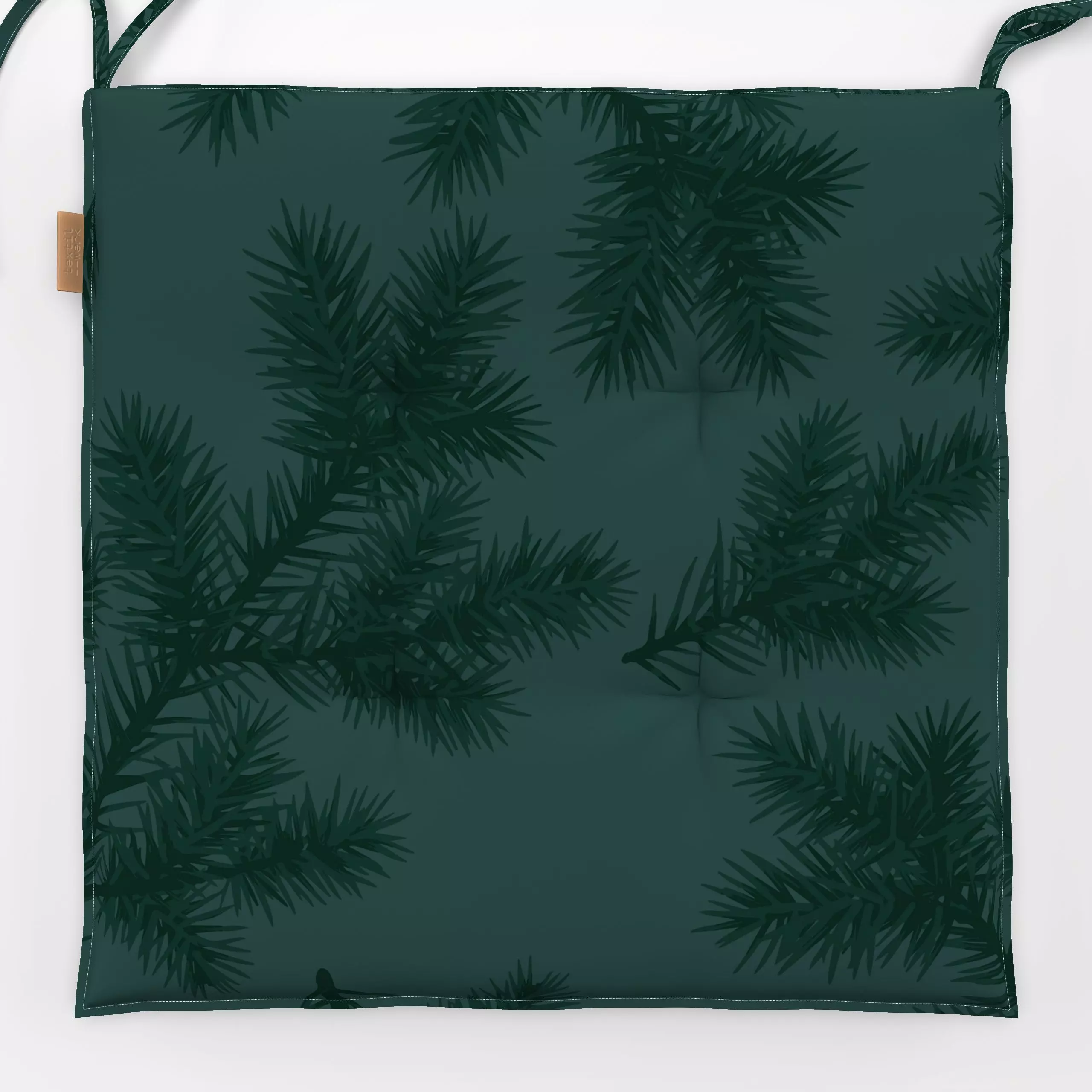 Sitzkissen Tannenzweige dunkelgrün - Weihnachten, Pflanzen & Botanik - von „Studio Kesse"; Tanne, Zweige, Tannenbaum, Weihna...