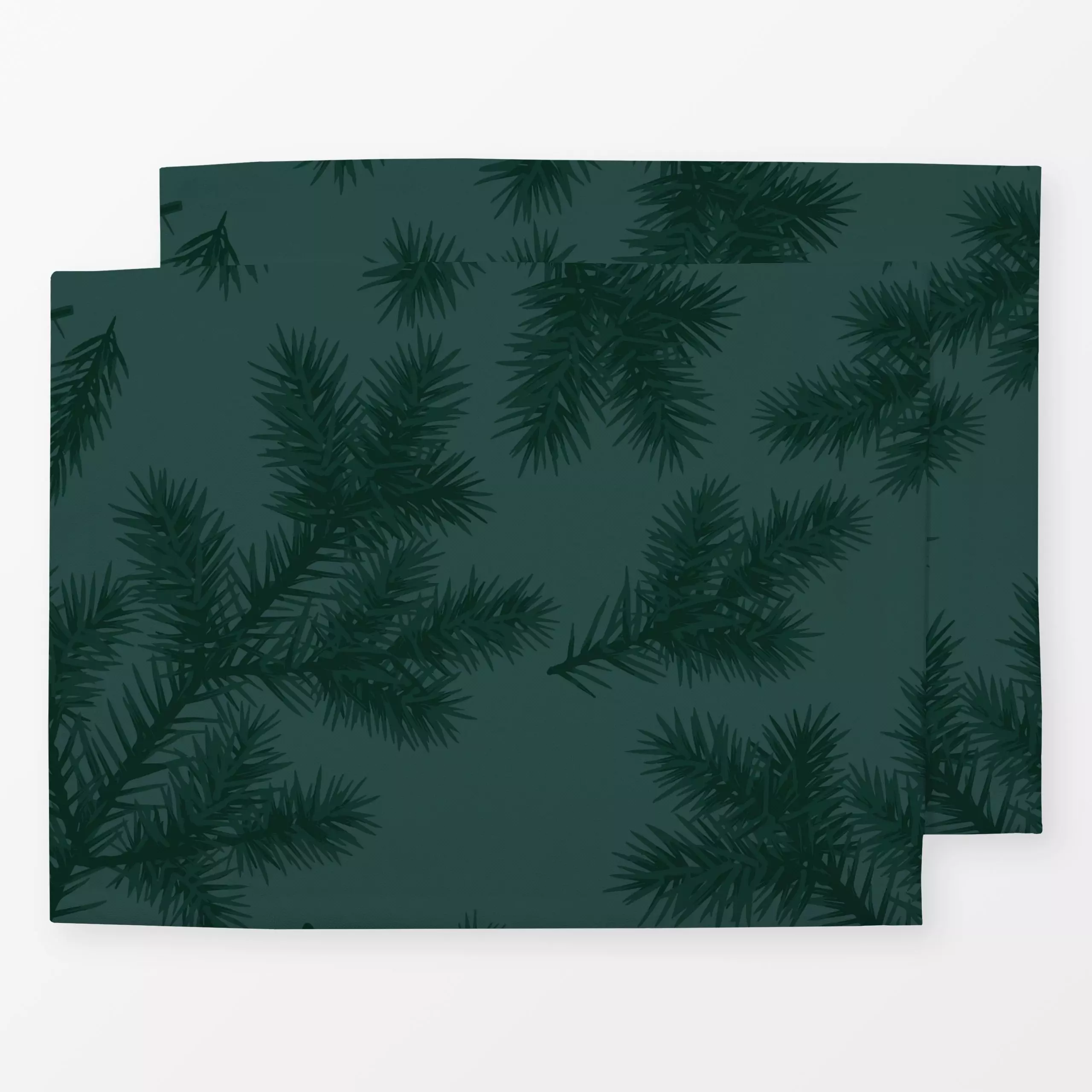 Tischset Tannenzweige dunkelgrün - Weihnachten, Pflanzen & Botanik - von „Studio Kesse"; Tanne, Zweige, Tannenbaum, Weihnach...