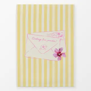 Geschirrtücher Post aus dem Paradies gelb