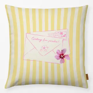 Kissen Post aus dem Paradies gelb