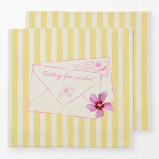 Servietten Post aus dem Paradies gelb