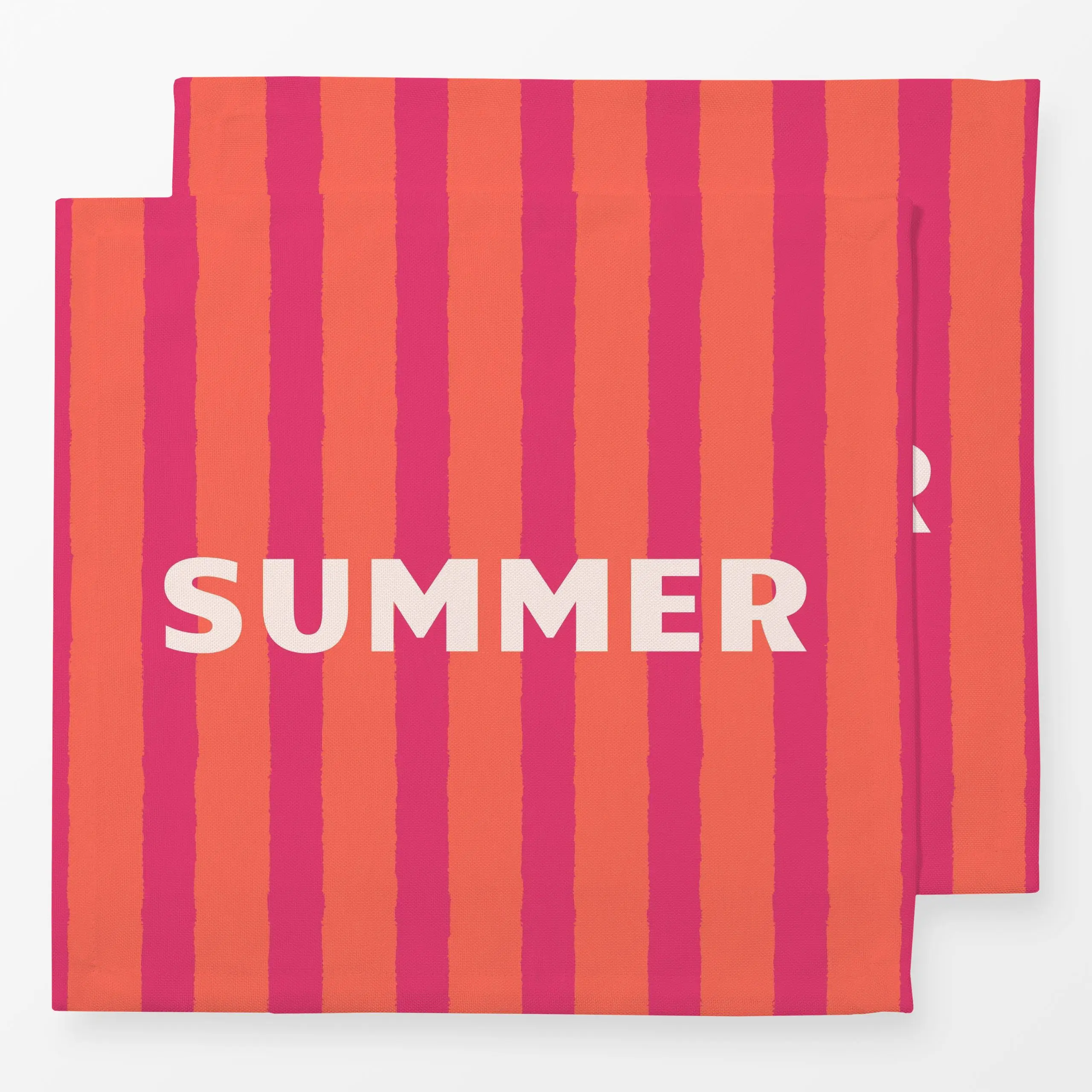 Servietten Summer Stripes pink - Sommer, Sprüche & Schriftzüge - von „Karen Menzenbach"; Streifen, tropical, trend, spruch, ...