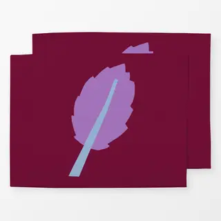 Tischset Frühling Blatt burgundy lila